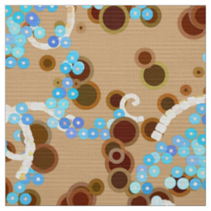 Tissu Confetti Abstrait moderne imprimer, Aqua et Brown