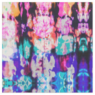 Tissu Cool Abstrait Pink Blue Black Tie Dye Motif