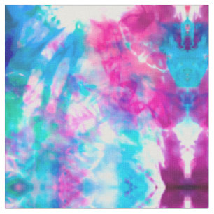 Tissu Cool Artsy Girly Purple Rose Blue Tie Dye Motif