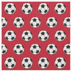 Tissu Cool balle de football rouge