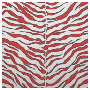 Tissu copie animale rouge et blanche luxueuse de tigre