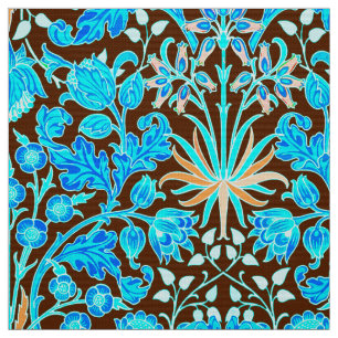 Tissu Copie, Aqua et brun de jacinthe de William Morris