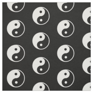 Tissu Copie blanche monochrome de symbole de Yin Yang