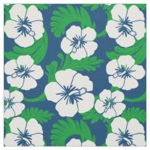 Tissu Copie bleue florale de ketmie hawaïenne tropicale