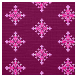 Tissu Copie de Bandana - pâlissez - rose et prune