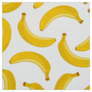 Tissu Copie, jaune et blanc de fruit tropical de bananes