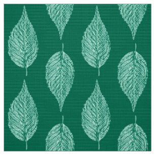 Tissu Copie, turquoise et Aqua de craie de feuille de