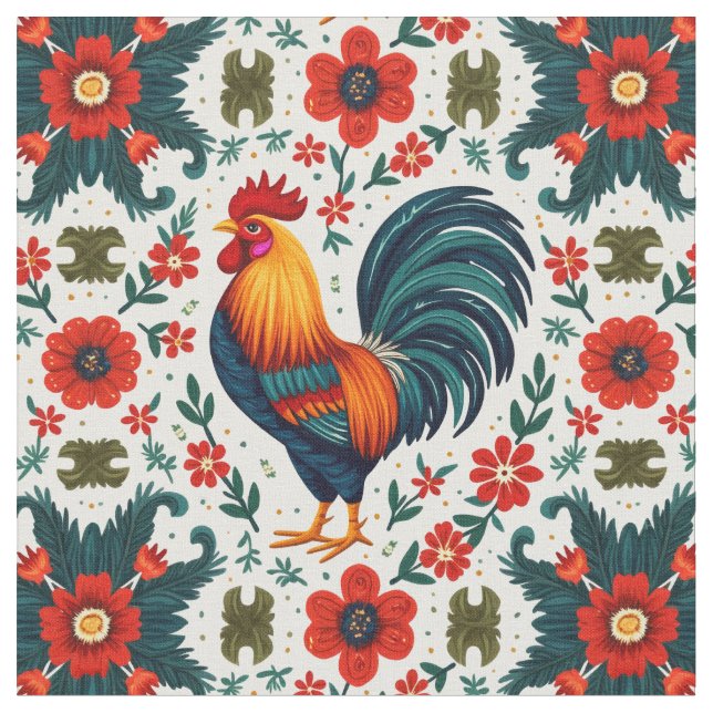Tissu Coq coloré (Fermer)