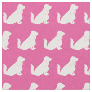 Tissu Coq Espagnol Chien Silhouette Pet Rose
