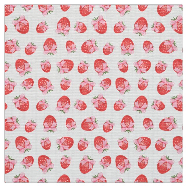 Tissu Coquette fraise Imprimer (Échantillon)
