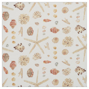 Tissu Coquillages d'aquarelle marine