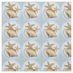 Tissu Coquillages et poissons d'eau