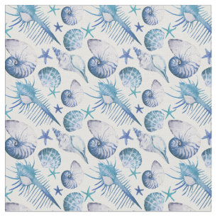 Tissu Coquilles d'aquarelle