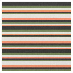 Tissu Corail, Beige, Olive foncé Vert & Noir Couleur