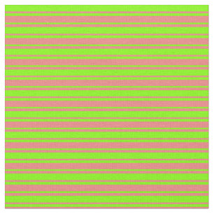 Tissu Corail clair & Chartreuse Lignes colorées