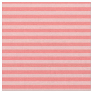 Tissu Corail et rayures roses claires