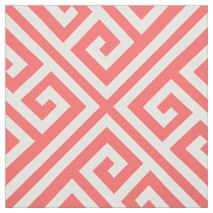Tissu Corail Grecque Grandes Échelles