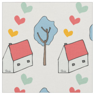 Tissu Corazones de Casita