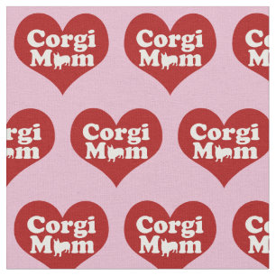 Tissu Corgi Maman Plutôt Rose