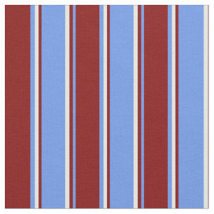 Tissu Cornouailles Bleues, Maroon & Blancs