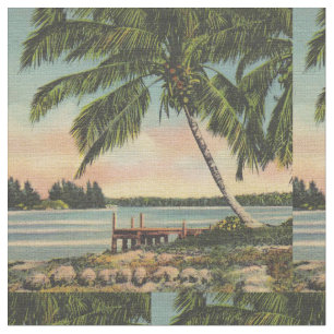 Tissu Coucher de soleil de brise tropicale vintage de co