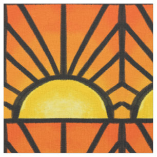 Tissu Coucher du soleil de Deco en verre souillé