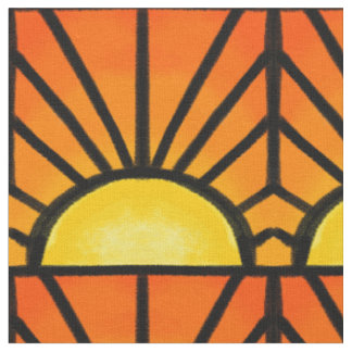 Tissu Coucher du soleil de Deco en verre souillé