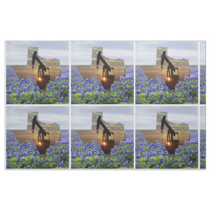 Tissu Coucher du soleil et Bluebonnets de Jack de pompe