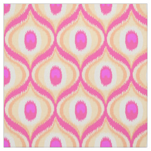 Tissu Couleur rose et orange design kat marocain