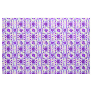 Tissu Couleurs pastel & coeurs violets battre