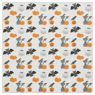 Tissu Coupable personnage d'Halloween Bat, chat, citroui
