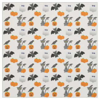 Tissu Coupable personnage d'Halloween Bat, chat, citroui