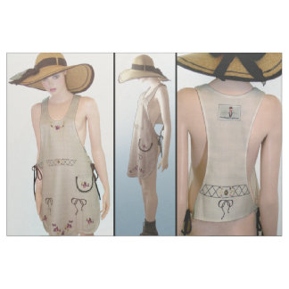 Tissu Couper et coudre Mode - Vintage brodé APRON tan