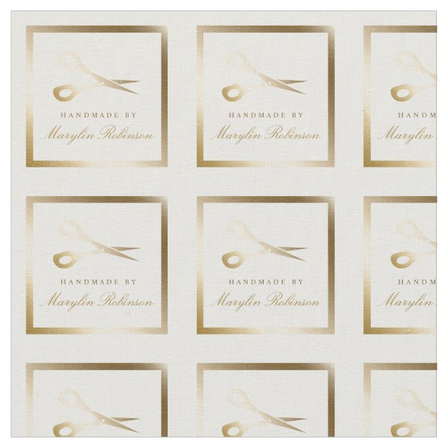 Tissu Couper et couper | Ciseaux blancs et or fabriqués  (Fermer)