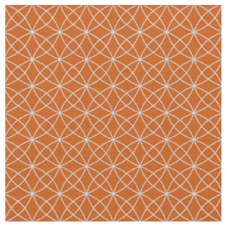 Tissu Courbes entrelacées sur orange foncé