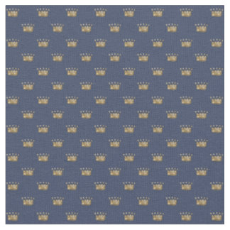 Tissu Couronne de bleu et d'or