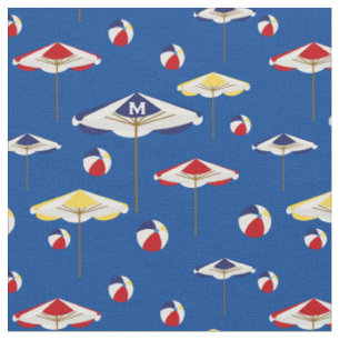 Tissu Coutume colorée de parapluie et de ballon de plag
