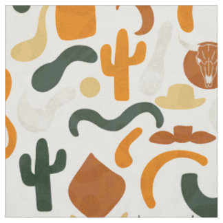 Tissu Cowboy casquette cactus taureau de style occidenta