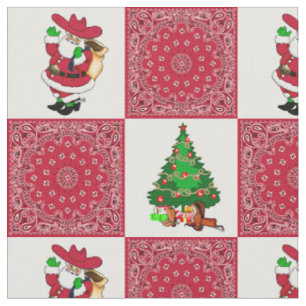 Tissu Cowboy occidental Père Noël de Noël et Bandana