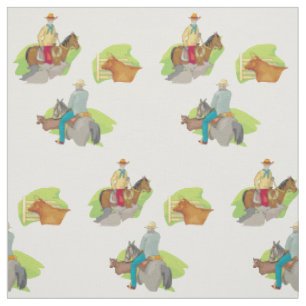 Tissu Cowboys Occidentaux Et Vache N'IMPORTE QUELLE COUL