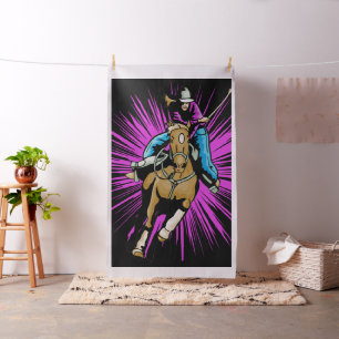 Tissu Cowgirl On Runse Horse -Lg Imprimer