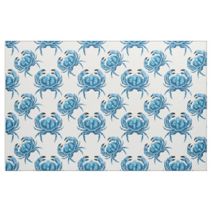 Tissu Crabes Bleus Motif du bord de mer