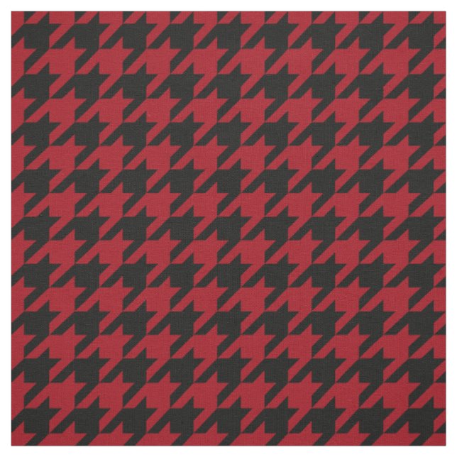 Tissu Cranberry Red Black Houndstooth Motif #2M (Échantillon)