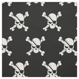 Tissu Crâne de pirate noir et blanc
