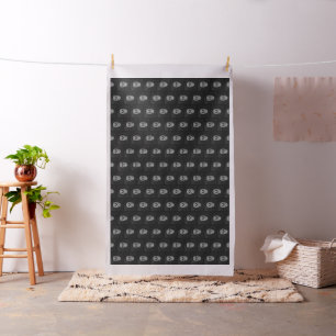 Tissu Crâne gothique Grunge Noir Et Blanc
