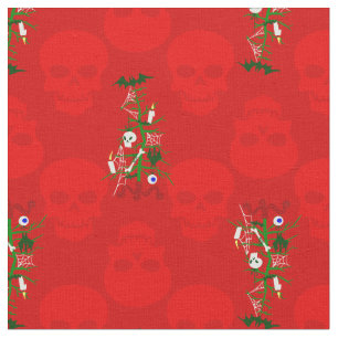 Tissu crâne hideux de Noël hanté