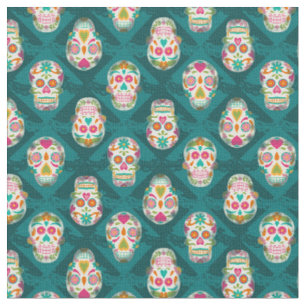 Tissu Crânes à sucre Dia De Los Muertos