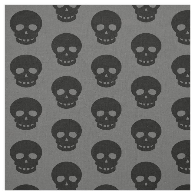 Tissu Crânes noirs cool Pois (Échantillon)