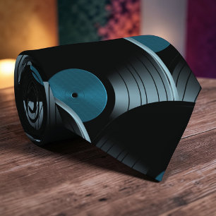 Tissu cravate de la culture pop disques vinyles ré