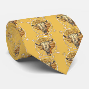 Tissu cravate homme crâne de vache tribale du Texa